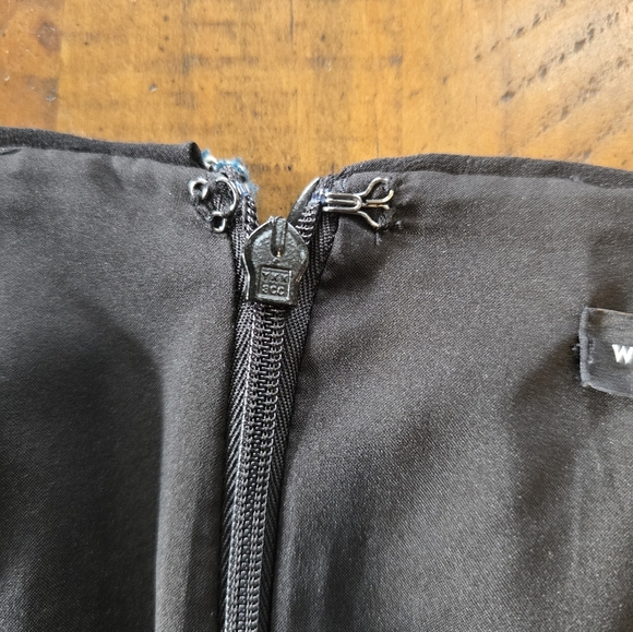 WHBM Tweed Teal Blue Straight Pencil Skirt 14 - Picture 6 of 8